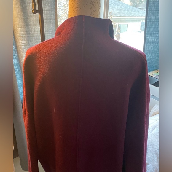 Catherine Malandrino Wool Blend Sweater XL - burgundy and black - Picture 2 of 5